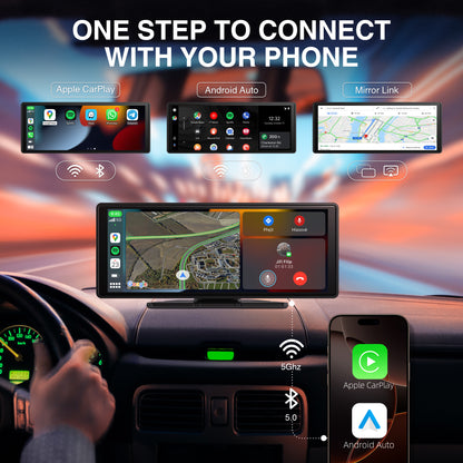 KTX 10.26" Portable CarPlay & Android Auto Display – 4K Dash Cam