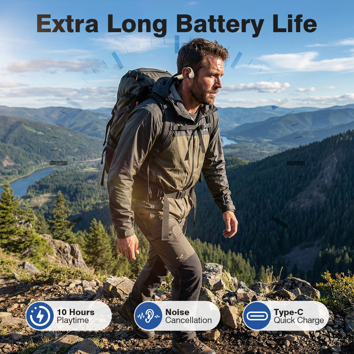 Open-Ear Bone Conduction Bluetooth Headphones for Sports