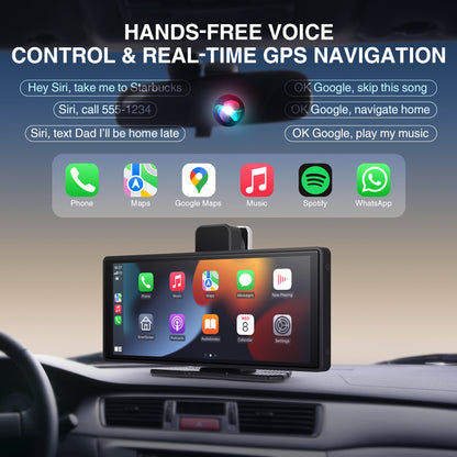 KTX 10.26" Portable CarPlay & Android Auto Display – 4K Dash Cam