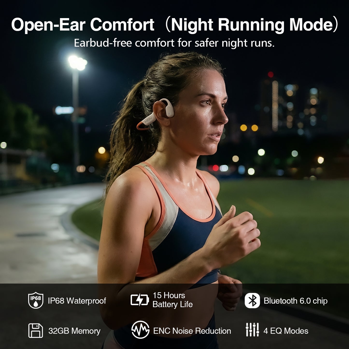 Open-Ear Bone Conduction Headphones for Swimming & Running