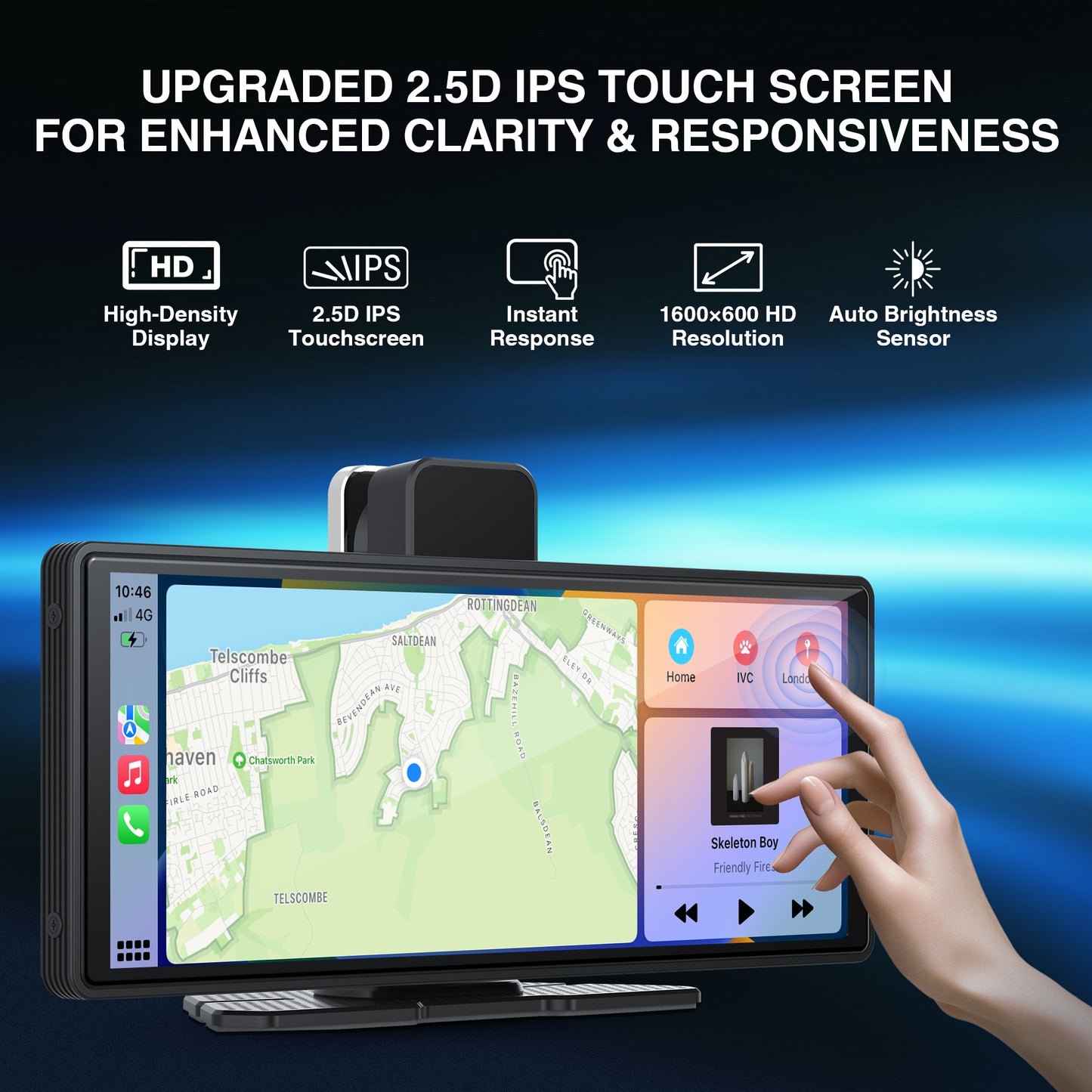 KTX 10.26" Portable CarPlay & Android Auto Display – 4K Dash Cam