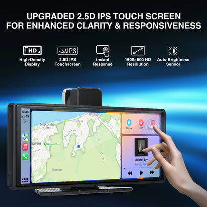 KTX 10.26" Portable CarPlay & Android Auto Display – 4K Dash Cam